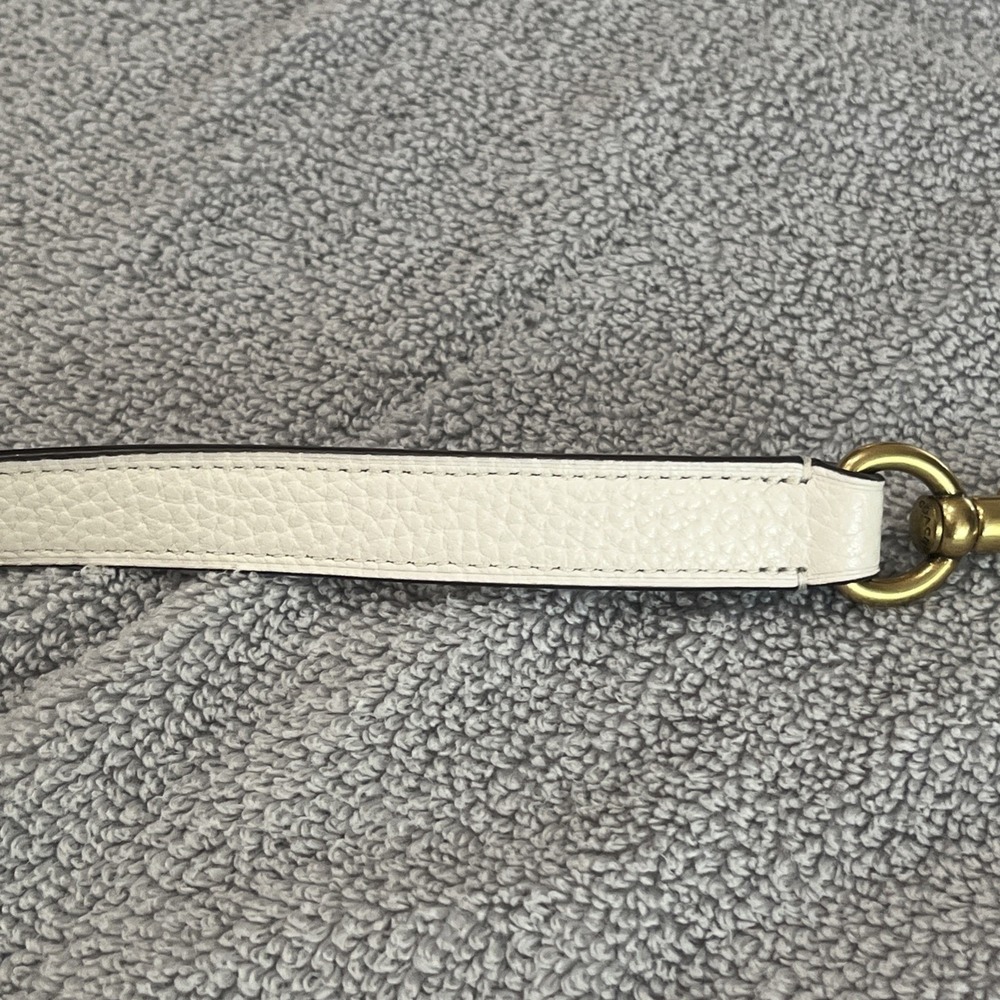 Coach Pebbled Leather Ivory Crème Adjustable Crossbody Strap Solid Brass - Picture 6 of 6